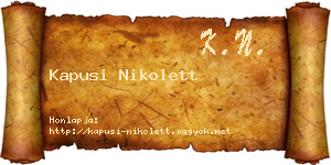 Kapusi Nikolett névjegykártya