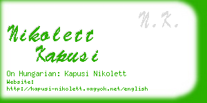 nikolett kapusi business card